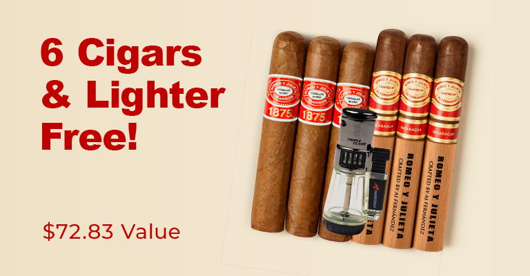 6 Cigars & Lighter Free